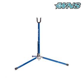 "WNS Bowstand S-AL: WINNERS' latest innovation features anodized aluminum shafts for lighter weight without sacrificing stability. New U-shaped cradle head provides improved riser support. Available in black, red, blue, and silver for archers of all level