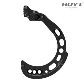 The Hoyt SCTR Cam System includes adjustable let-off settings with the standard mod foot, providing 65%, 70%, and 75% options. The optional Tweener Mod Foot gives precise in-between let-off settings, allowing archers to fine-tune holding weight and wall