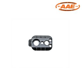 PSE QD Block shown in packaging with labeled components. Ideal for target, hunting, or bow tuning. Lightweight, scratch-resistant, and compatible with most PSE riser systems.