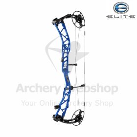 Side-angle view of the Elite Exalt-LD compound bow, focusing on the Precision Grip and R.A.C. System rail on the riser, demonstrating seamless accessory integration and long-draw geometry. The riser’s sleek contours and balanced limb spacing show superior