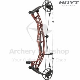Image focusing on the HBX Gen 4 cam of the Hoyt Alpha AX-3 29. The adjustable let-off modules, tuning indicators, and cable track structure highlight the cam’s smooth, customizable performance for target and 3D archery.