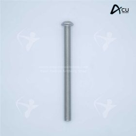 Image of multiple ACU Archery weight screws arranged by length on a neutral background. The consistent thread profile and finish are visible, reinforcing precision manufacturing. The layout highlights options for different stabilizer configurations and mi