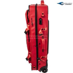 Transport your recurve bows safely with the Avalon POWR DLX Trolley Case, featuring a soft divider, mesh pockets, two oversized wheels, and weather-resistant 1680D nylon.